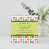 FUN Stippen GREEN Baby Girl of Boy Shower Kaart (Staand voorkant)