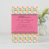 FUN Stippen PINK Baby Girl Shower Kaart (Staand voorkant)