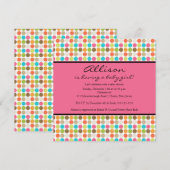 FUN Stippen PINK Baby Girl Shower Kaart (Voorkant / Achterkant)