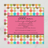 FUN Stippen PINK Baby Girl Shower Kaart (Voorkant / Achterkant)