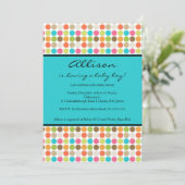 FUN Stippen TURQUOISE Baby Girl of Boy Shower Kaart (Staand voorkant)