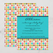 FUN Stippen TURQUOISE Baby Girl of Boy Shower Kaart (Voorkant / Achterkant)