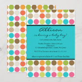 FUN Stippen TURQUOISE Baby Girl of Boy Shower Kaart (Voorkant / Achterkant)