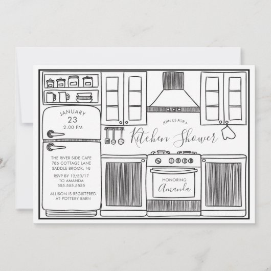 Fun Stock De Keuken Douche Uitnodigingen (Voorkant)