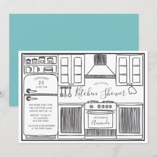 Fun Stock The Kitchen Shower-uitnodigingen Kaart