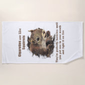 Fun stopt Motivatie Quote Squirrel tegen roken Strandlaken (Voorkant)