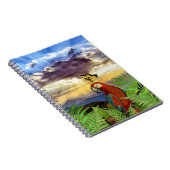 Fun Stormy Sky Parrot en Butterfly Notitieboek (Rechterzijde)
