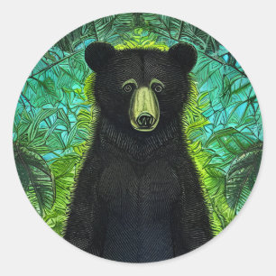 Fun Storybook Little Black Beer Ronde Sticker