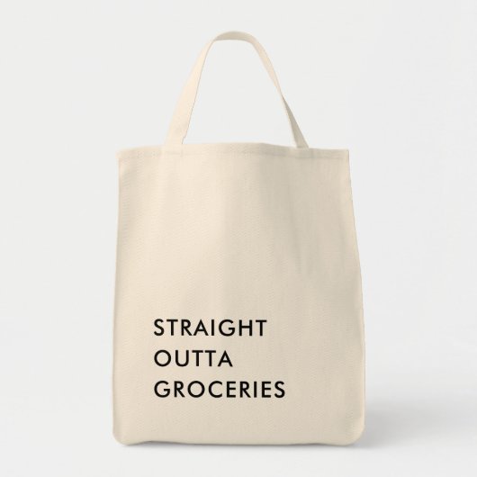 Fun STRAIGHT OUTTA GROCERIES minimalistisch modern Tote Bag (Voorkant)