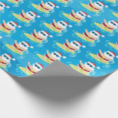 Fun strand surfende kerstkerstkerstkerstkerstkerst cadeaupapier (Hoek)