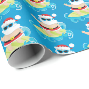 Fun strand surfende kerstkerstkerstkerstkerstkerst cadeaupapier