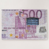 Fun street art graffiti of a 500 euro bank note, legpuzzel (Horizontaal)