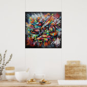 Fun Street Graffiti Word Art Poster voor je muren (Keuken)