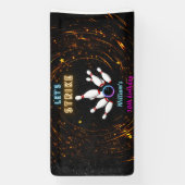 Fun Strike coole blauwe sporten Bowling 10e verjaa Spandoek (Verticaal)