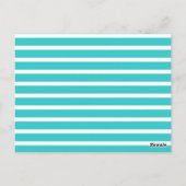 Fun Stripe Blauwgroen White  vlag Bunting Briefkaart (Achterkant)