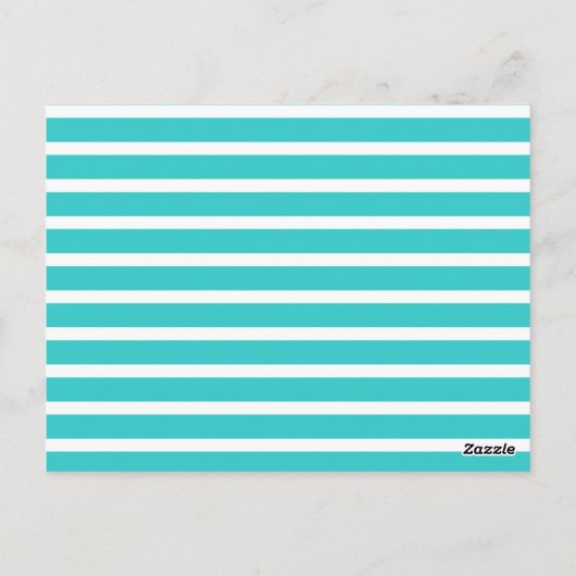 Fun Stripe Blauwgroen White  vlag Bunting Briefkaart (Achterkant)