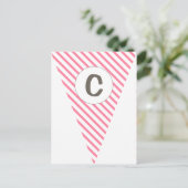Fun Stripe Hot Pink  vlag Bunting Briefkaart (Staand voorkant)