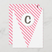 Fun Stripe Hot Pink  vlag Bunting Briefkaart (Voorkant / Achterkant)