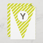 Fun Stripe Lime Green  Flag Bunting Briefkaart (Voorkant / Achterkant)