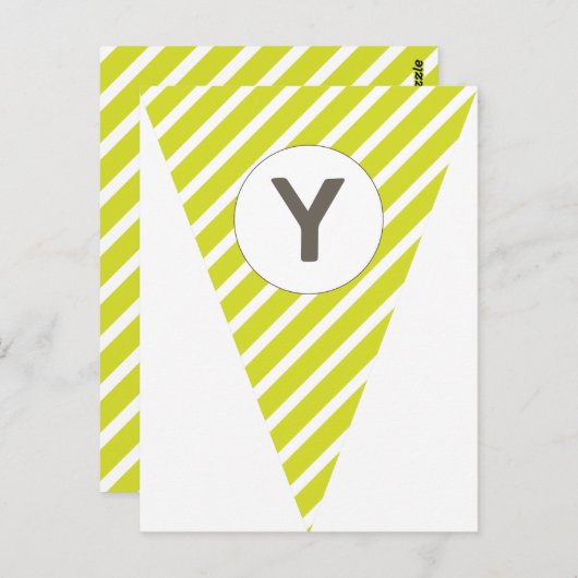 Fun Stripe Lime Green  Flag Bunting Briefkaart (Voorkant / Achterkant)