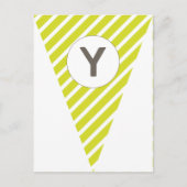 Fun Stripe Lime Green  Flag Bunting Briefkaart (Voorkant)