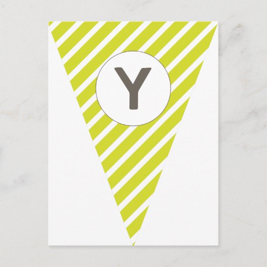 Fun Stripe Lime Green  Flag Bunting Briefkaart (Voorkant)