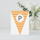 Fun Stripe Oranje  vlag Bunting Briefkaart (Staand voorkant)