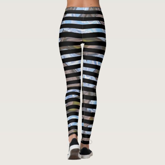 Fun Stripe Pipster Uniek Koel Patroon Leggings (Achterkant)