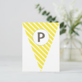 Fun Stripe Yellow  vlag Bunting Briefkaart (Staand voorkant)