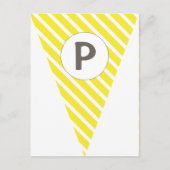 Fun Stripe Yellow  vlag Bunting Briefkaart (Voorkant)