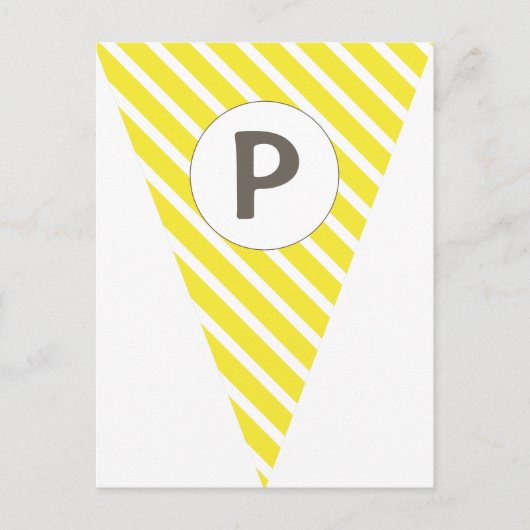 Fun Stripe Yellow  vlag Bunting Briefkaart (Voorkant)