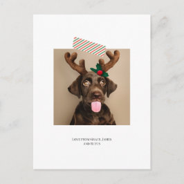 Fun Striped Tape-kerstfoto (briefkaart terug) Briefkaart