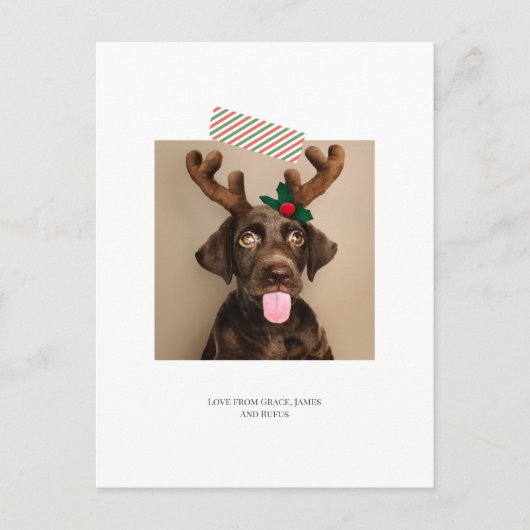 Fun Striped Tape-kerstfoto (briefkaart terug) Briefkaart (Voorkant)