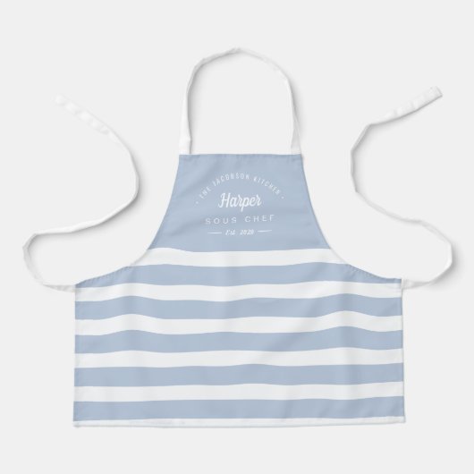 Fun Stripes Bewerkbaar Kleur Gepersonaliseerd Kind Schort (Voorkant)