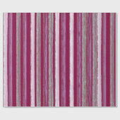 Fun Stripes Bourgogne Roze Groen Cadeaupapier (Vlak)