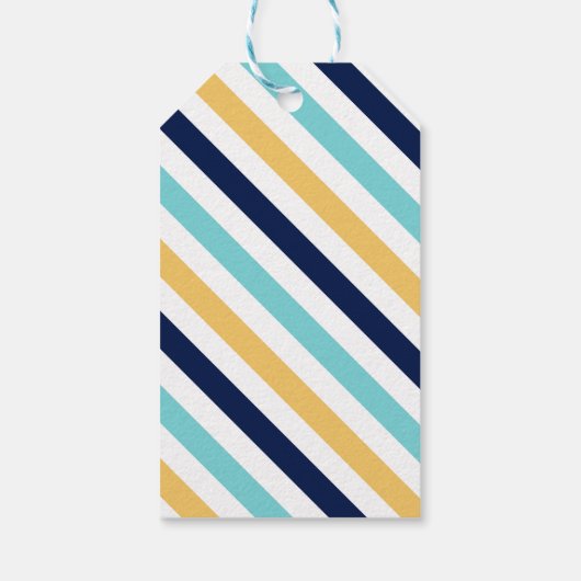 Fun Stripes Holiday "Merry & Bright" Cadeaulabel (Achterkant)