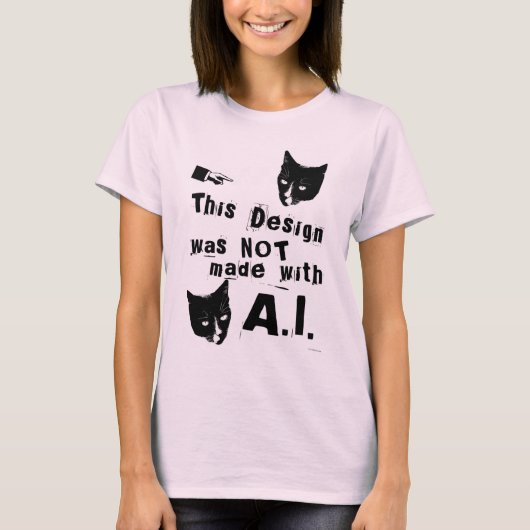 Fun Style Anti Artifical Intelligence Design T-shirt (Voorkant)