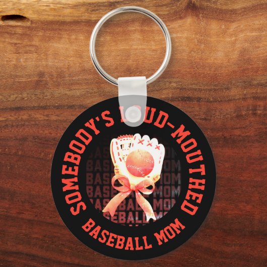 Fun Stylish LOUD-MOUTHED BASEBALL MOM Sleutelhanger (Voorkant)