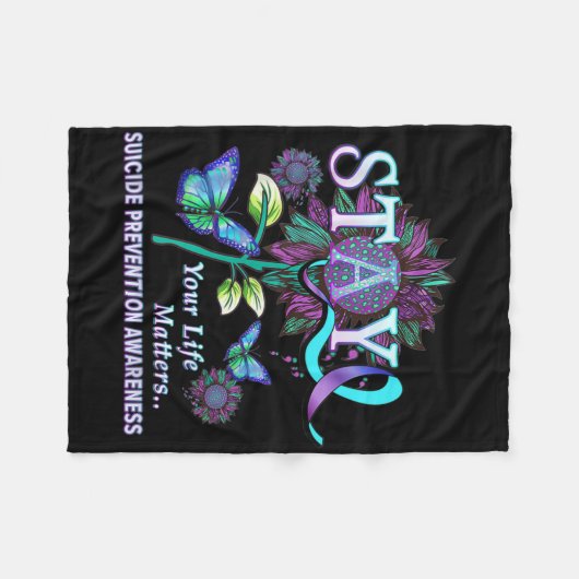 Fun Suicide Prevention Awareness Stay Your Life Pr Fleece Deken (Voorkant (Horizontaal))