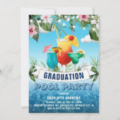 Fun Summer Afstuderen Pool Party Invitation Kaart (Voorkant)