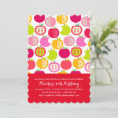 Fun Summer Apples Custom Colours Birthday Party Kaart (Staand voorkant)