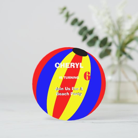 Fun Summer Beach Ball gepersonaliseerd Kaart (Staand voorkant)