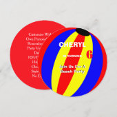 Fun Summer Beach Ball gepersonaliseerd Kaart (Voorkant / Achterkant)