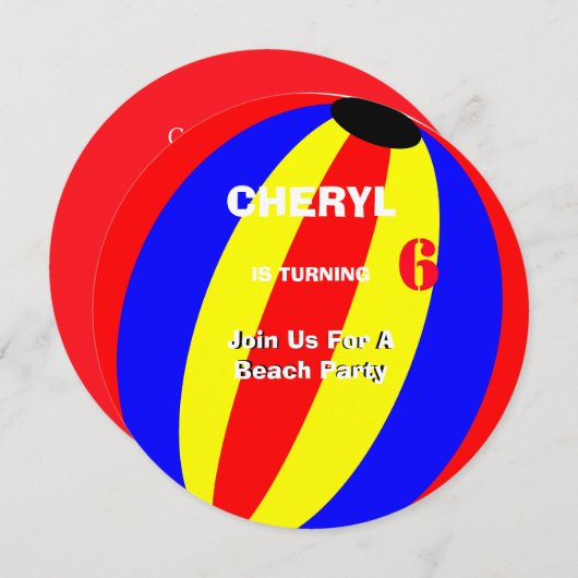 Fun Summer Beach Ball gepersonaliseerd Kaart (Voorkant / Achterkant)