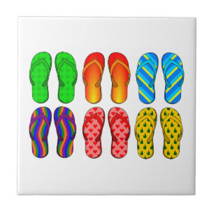 Fun Summer Beach Colorful Stripes Tegeltje