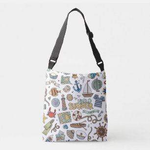 Fun Summer Beach Illustraties Crossbody Tas