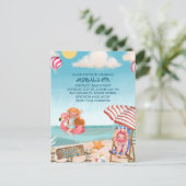 Fun Summer Beach Verjaardagsfeestuitnodiging Briefkaart (Staand voorkant)