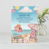 Fun Summer Beach Verjaardagsfeestuitnodiging Kaart (Staand voorkant)
