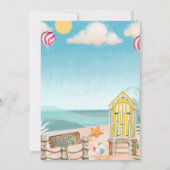Fun Summer Beach Verjaardagsfeestuitnodiging Kaart (Achterkant)