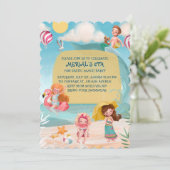 Fun Summer Beach Verjaardagsfeestuitnodiging Kaart (Staand voorkant)